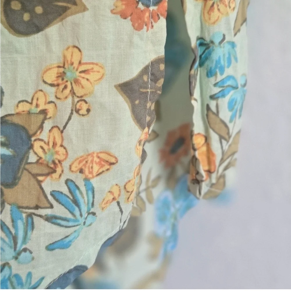 a.n.a Blue and Brown Floral Button-Down Shirt - Picture 4 of 7